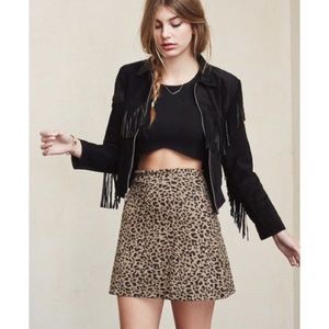 Reformation Kimia Leopard Skirt